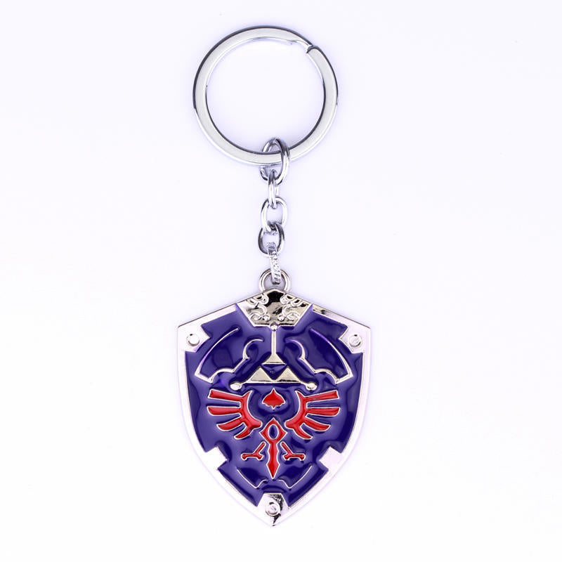 Hyrule Shield (Navy & Red) Pendant in The Legend of Zelda Breath of the Wild, Skyward Sword, Cross-Border Pendant, Tears of the Kingdom