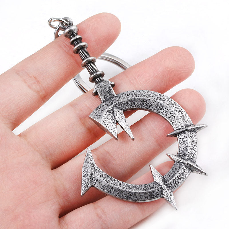 Notched Whip Pendant Keychain Keyring in Dark Souls