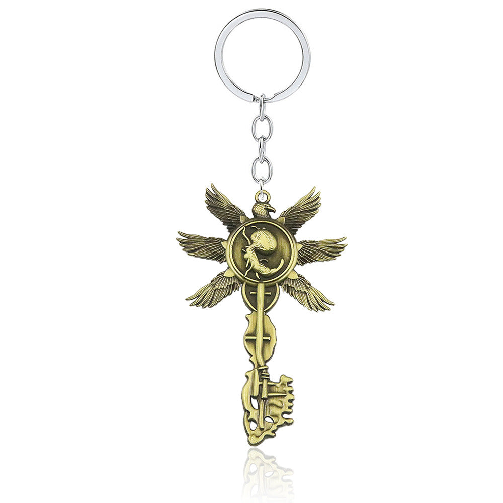 Biohazard Village Unborn Six Winged Crow Wings & Baby Logo Key Pendant Keychain Keyring in Resident Evil