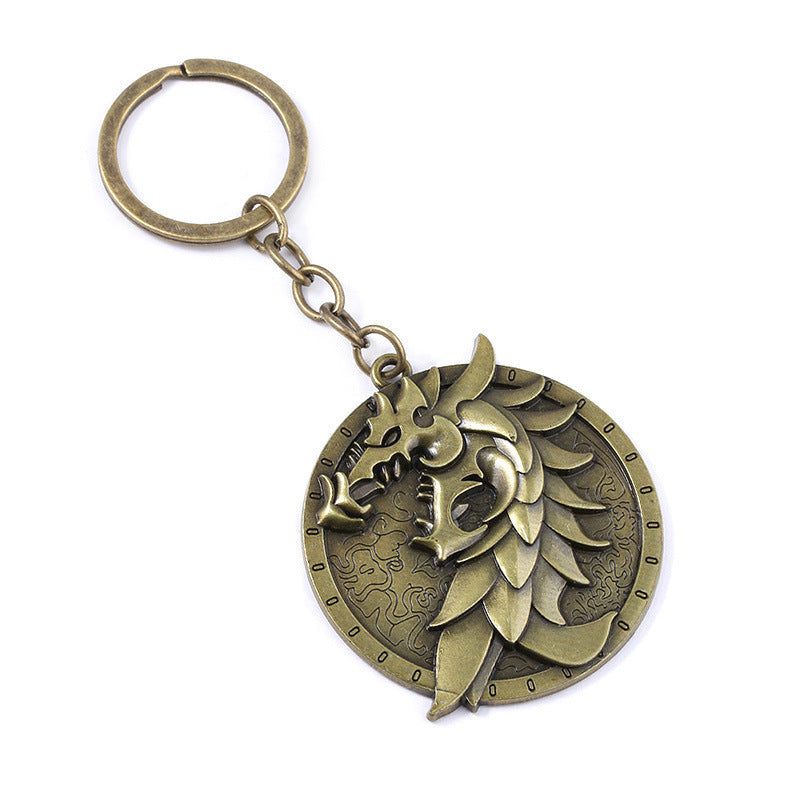 Elder Scrolls Alliances Ebonheart Pact Dragon Pendant Keychain Keyring in The Elder Scrolls